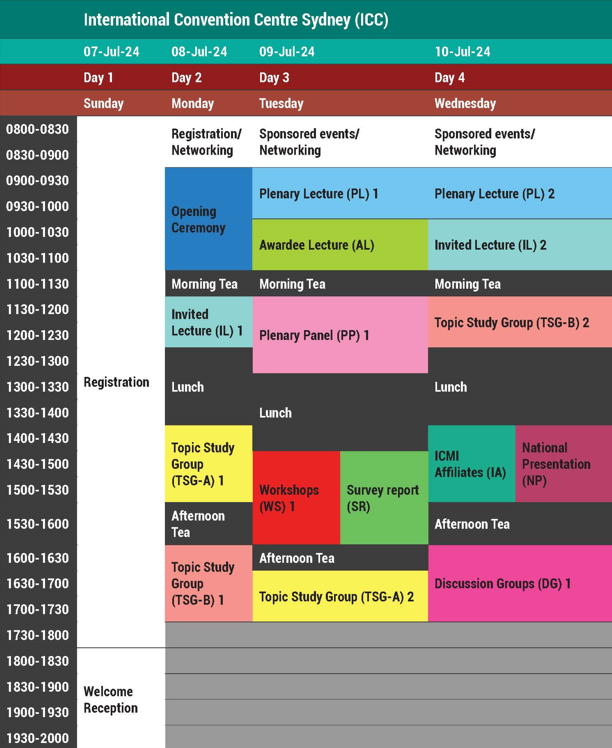 Timetable ICME15