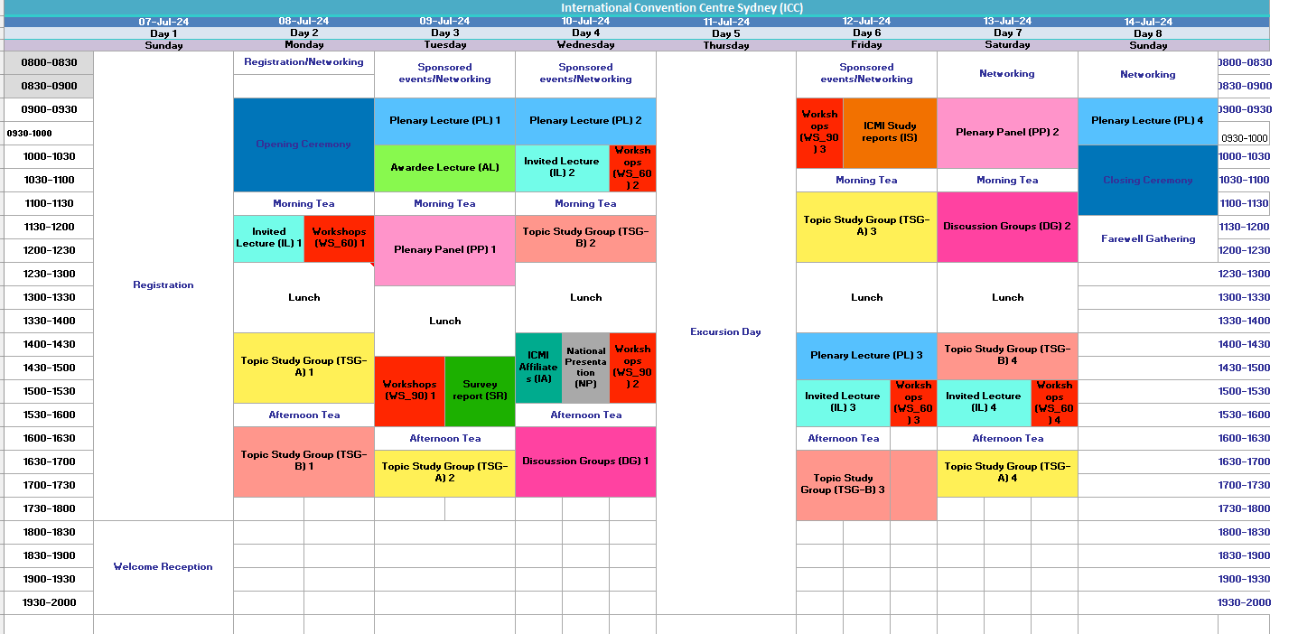 Timetable ICME15